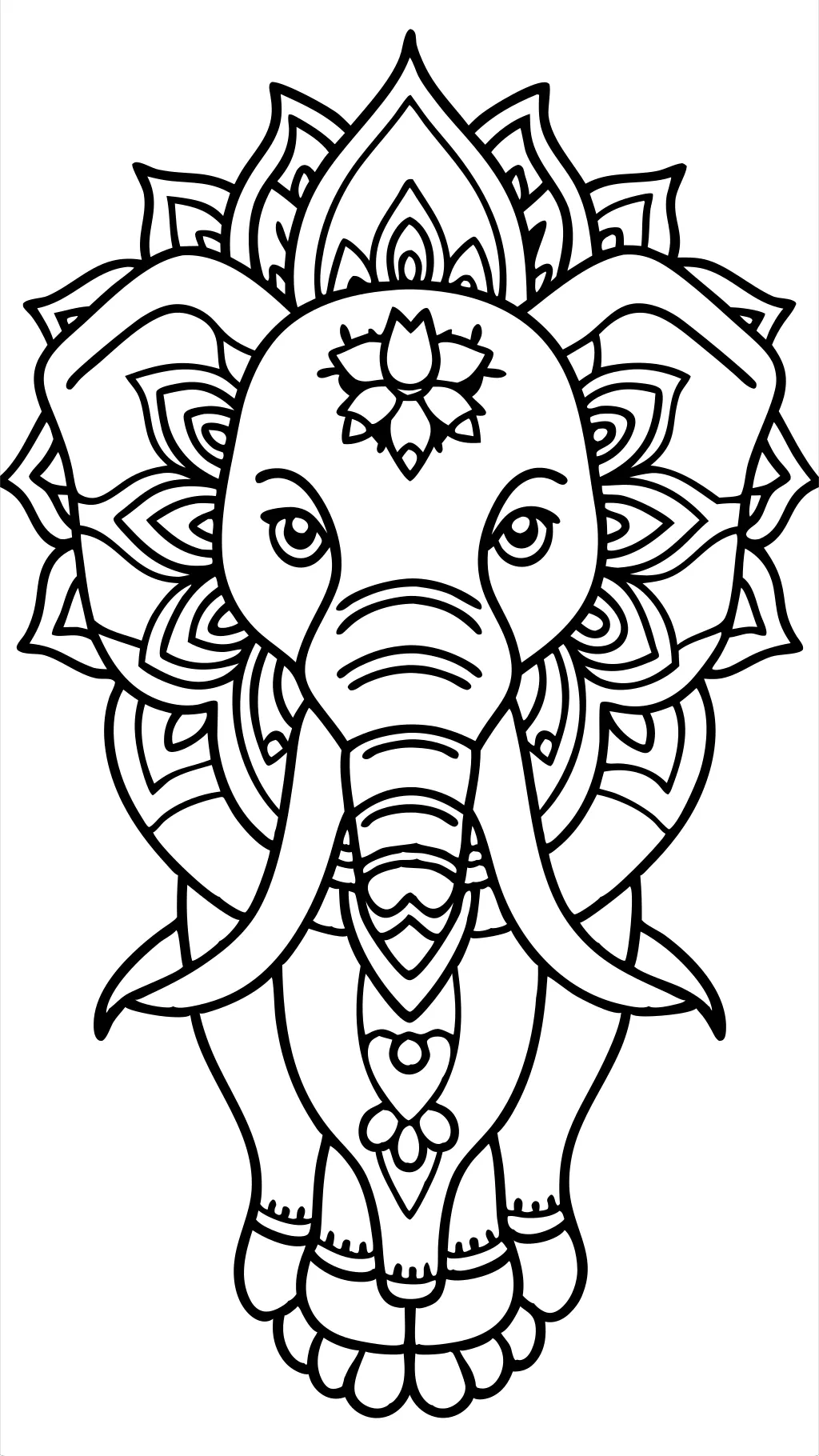 Elephant Mandala Coloring Pages